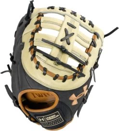 13 Inch Under Armour Genuine Pro 2.0 Cream/Black/Caramel Adult Firstbase Baseball Mitt UAFGGP2-FB
