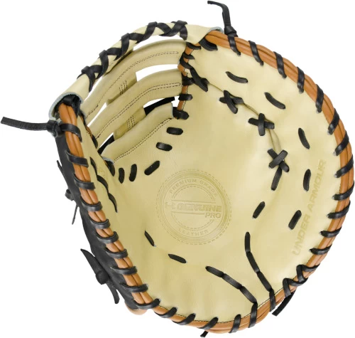 13 Inch Under Armour Genuine Pro 2.0 Cream/Black/Caramel Adult Firstbase Baseball Mitt UAFGGP2-FB 4 13 Inch Under Armour Genuine Pro 2.0 Cream/Black/Caramel Adult Firstbase Baseball Mitt UAFGGP2-FB - Image 2