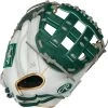 33 Inch Rawlings Liberty Advanced Color Series RLACM33FPDG Women's White/DarkGreen/Gold Fastpitch Softball Catcher Mitt
