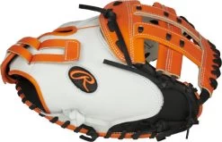 33 Inch Rawlings Liberty Advanced Color Series RLACM33FPOB Women's White/Orange/Black Fastpitch Softball Catcher Mitt -Baseball Equipment Store 33 inch rawlings liberty advanced color series rlacm33fpob women s white orange black fastpitch softball catcher mitt 21