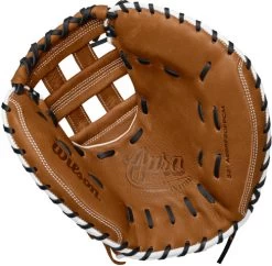 33 Inch Wilson Aura WTA09RF20FPCM Women's Fastpitch Softball Catcher Mitt -Baseball Equipment Store 33 inch wilson aura wta09rf20fpcm women s fastpitch softball catcher mitt 9