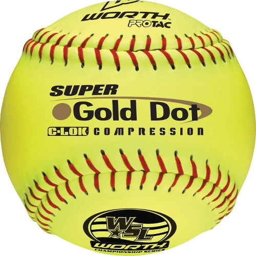 Worth Gold Dot C-LOK YS44WSLS 12 Inch WSL Slowpitch Softball 3 Worth Gold Dot C-LOK YS44WSLS 12 Inch WSL Slowpitch Softball